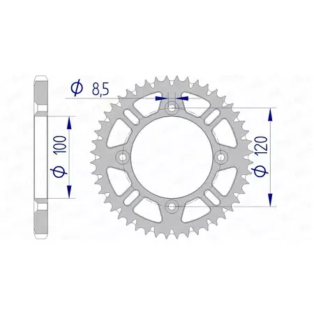 Kettenrad Afam Alu selbstreinigend 428 / RM / YZ 85 Nur Heute