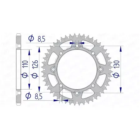 Kettenrad Afam Alu selbstreinigend Z46 KX 65 Top-Seller
