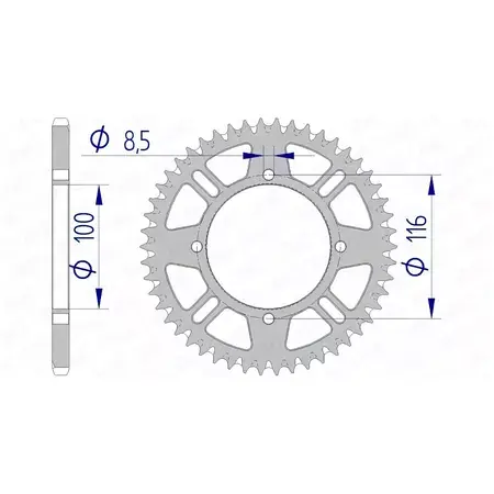 Top-Seller Kettenrad Afam Alu 420 / 55 Zähne KX 80 / 85