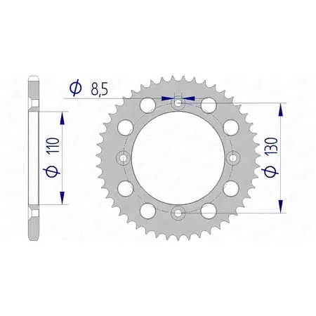 Kettenrad Afam Alu 420 / 56 Zähne CR 80 / 85 Markenware