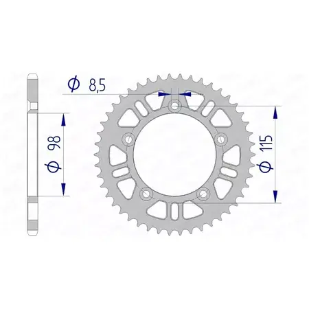 Bestpreis Kettenrad Afam Alu 420 / 48 Zähne SX / TC 65