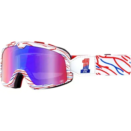 Crossbrille 100% Barstow Death Spray rot / blau verspiegelt Direkt Vom Hersteller