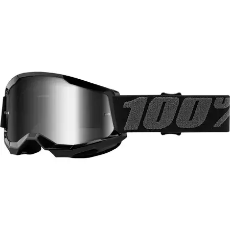 Crossbrille 100% Strata 2 Kids schwarz / silber verspiegelt Versand Am Gleichen Tag