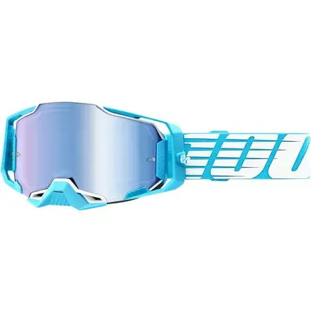 Markenware Crossbrille 100% Armega Oversized Deep Sky blau verspiegelt